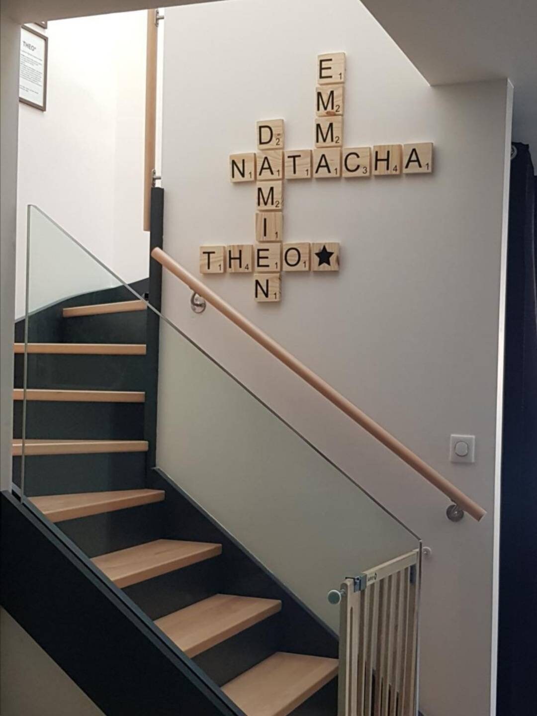 Lettre Scrabble/Lettre Scrabble Xxl/Lettre Bois Scrabble/Bois/Wood/Décoration Murale/Arche d'éveil B