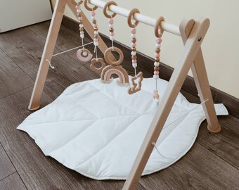 Arche d'éveil en bois /Portique d'éveil en bois personnalisable/babygym/Portique bébé /arche bébé /jouets suspendus/montessori /arche éveil