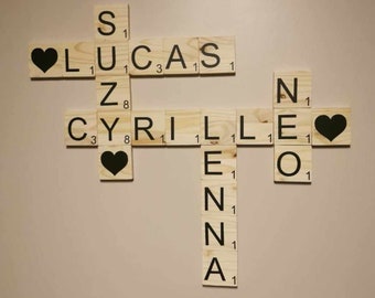 Scrabble letter/XXL scrabble letter/Wood scrabble letter/wood/wood/wall decoration/wooden awakening arch/babygym/wooden letter/baby/decoration