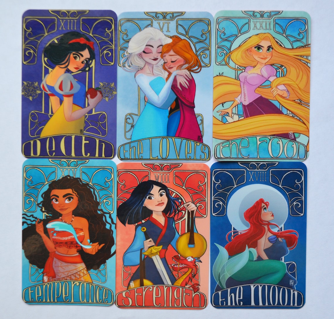 Disney Princesses 22 Tarot Cards 22 Major Arcana Compact Etsy