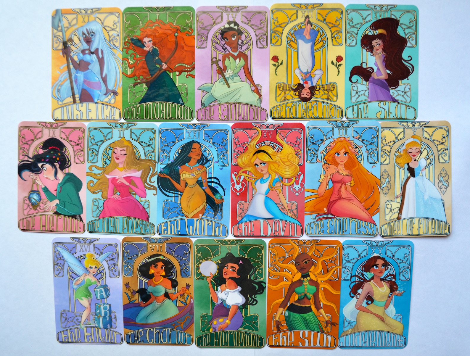 Disney Princesses 22 Tarot Cards 22 Major Arcana Compact Etsy