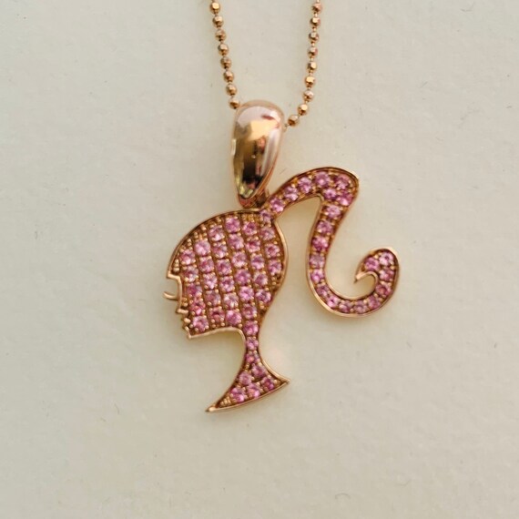 barbie silhouette necklace