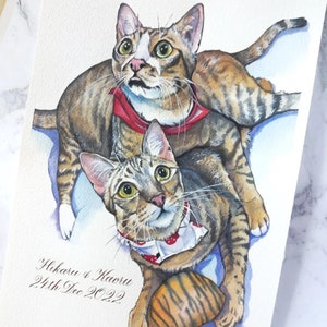 2 pet portrait, Pet portrait multiple pets, Multiple pet portrait, Customized pet portrait multiple pet