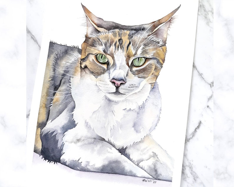 Pet Portrait Custom Watercolor PET PORTRAIT Dog Painting From Photo Dog Art Cat Painting Cat Art Pet Memorial Personalised Pet Portrait