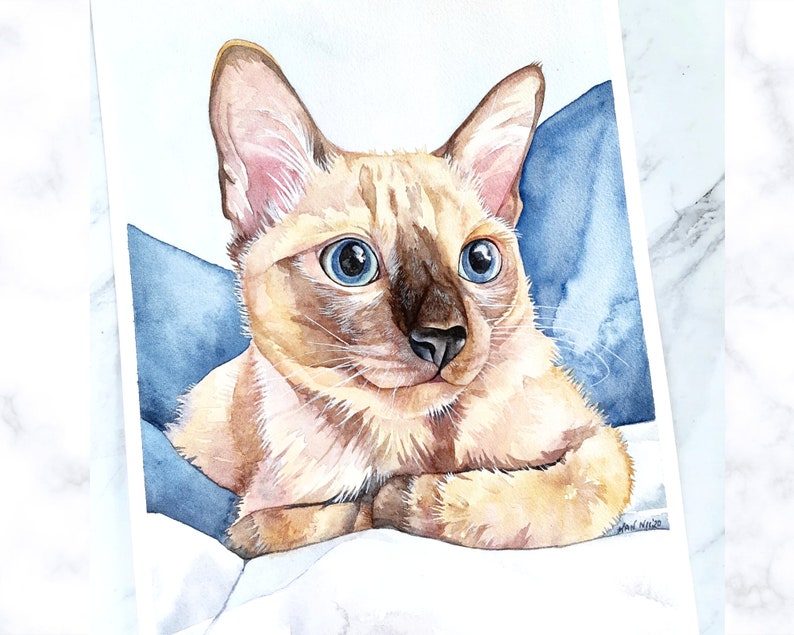 Pet Portrait Custom Watercolor PET PORTRAIT Dog Painting From Photo Dog Art Cat Painting Cat Art Pet Memorial Personalised Pet Portrait