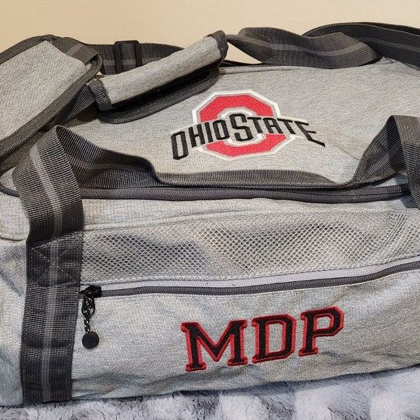 COLLEGE Duffle Bag Embroidered with School & Personalization