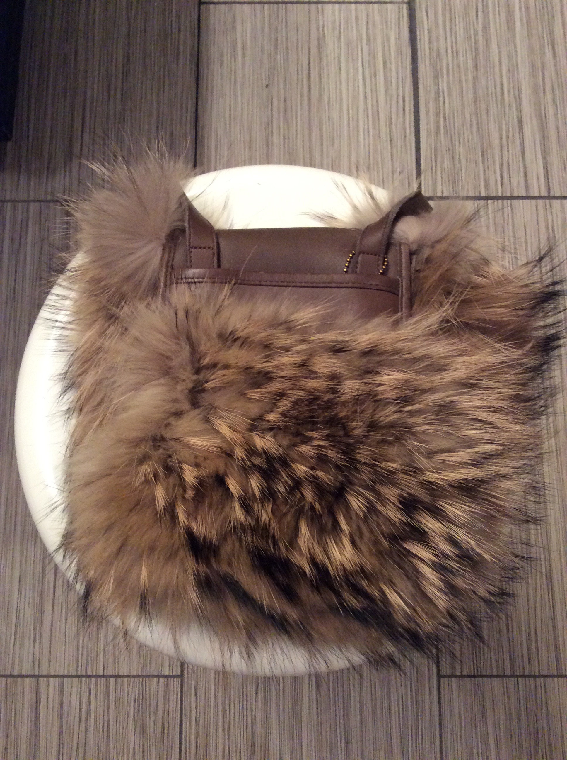 Real leather & fur crossbody purse bag Etsy