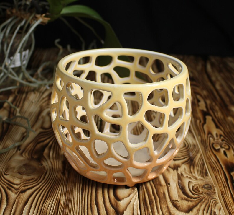 Large Orchid Pot 5 Openwork ceramic pot with holes Fine Etsy