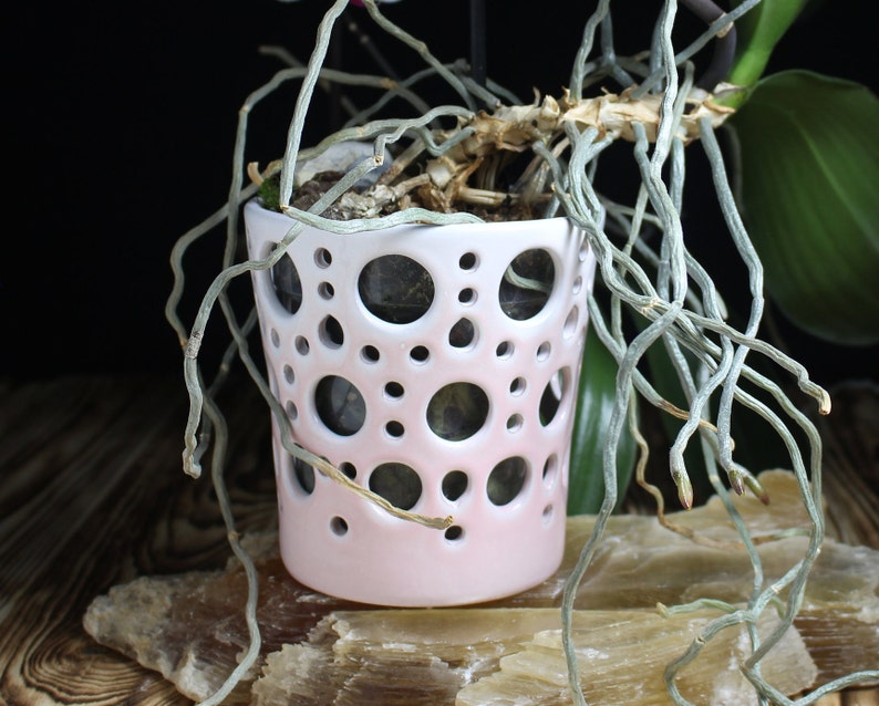 Large Orchids Pots Openwork ceramic pot with holes Fine Etsy