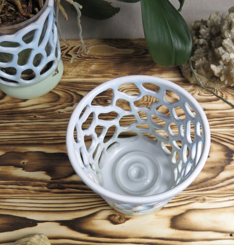 Large Orchids Pot Ceramic Pot for Orchids Openwork ceramic pot Etsy