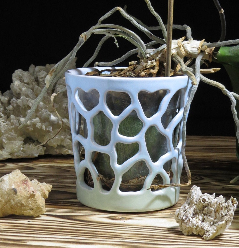 Large Orchids Pot Ceramic Pot for Orchids Openwork ceramic pot Etsy