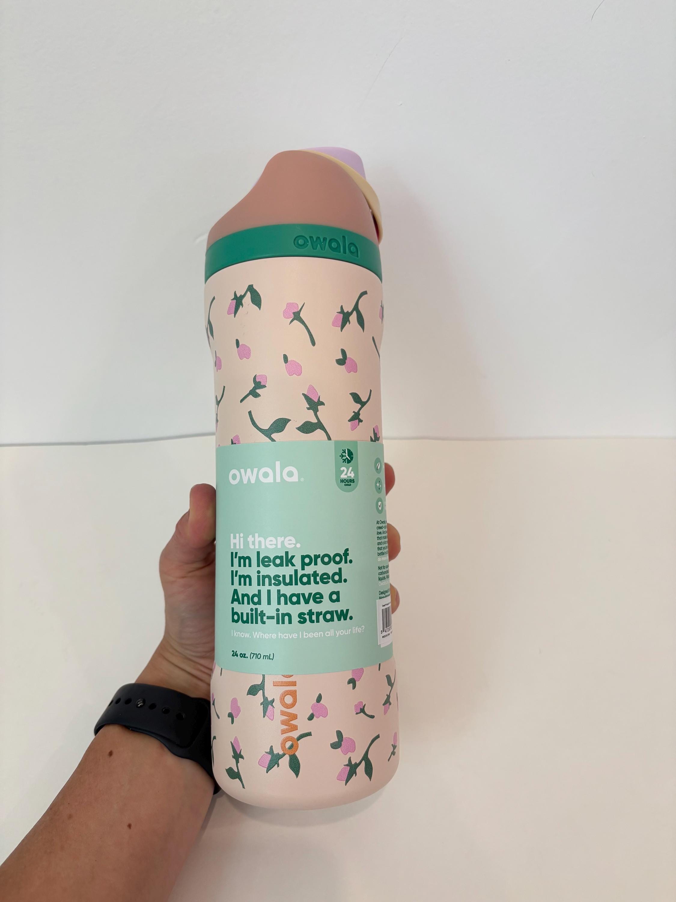 Owala Style Pink Rose Buds Stainless Steel Water Bottle 24 Ounces-Brand New!