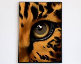 Téléchargement instantané peinture numérique léopard, Téléchargement instantané Printable Home Decor, Dessin numérique original léopard, Art téléchargeable