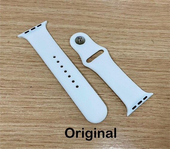 Clean delicate white silicone watch band