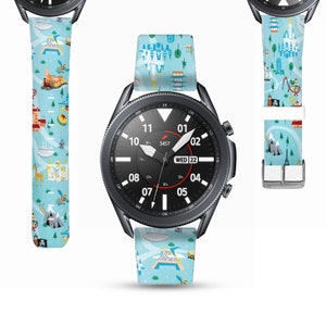 Theme Park Galaxy Watch 3 4 5 6 Band 40 43 46 mm Disney inspired PU leather strap for Samsung Galaxy Watch Active Disney attractions kd-hic