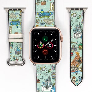 Theme Park Apple Watch Band 38 40 41 mm and 42 44 45 49 mm, Disney inspired print, silicon strap for All Series, Disney Travel 254 kd-iao image 1