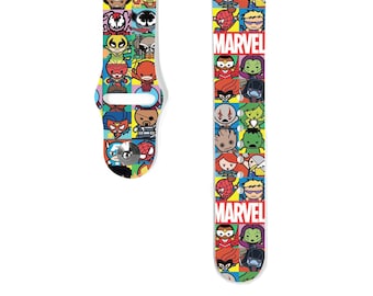 Super Hero Apple Watch Band 38 40 41 mm and 42 44 45 49 mm for All Series, Disney inspired Silicone iwatch strap, Disney Travel, k281