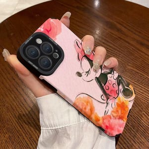 Custodia per iPhone con motivo a parco a tema, custodia per iPhone 16 Pro Max con motivo floreale rosa di Minnie Mouse della Disney, custodia per iPhone 15+, custodia per iPhone 14 e altro, ciobg