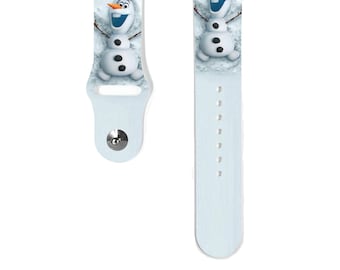 Cute snowman apple watch band 38 40 41 mm and 42 44 45 49 mm for All Series, iwatch band Silicone strap,Disney Travel Cruise, k216