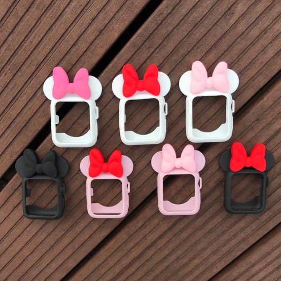 White Pink Bow Mouse Ears. Mouse Apple Watch Ears Case for 38 40 42 44 Mm Watch. Disney Ears. Soft Silicone Case Etsy UK