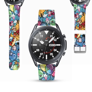Winnie the pooh Galaxy Watch 3 4 5 6 Band Active 2 42mm 46mm Disney inspired print, Silicon strap Samsung Gear 2 3 Watch band kd-aee