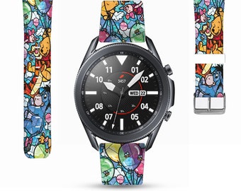 Winnie the Pooh Galaxy Watch Band, Disney Inspired Print, Silicon Strap, kd-aee