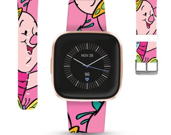 Winnie the pooh friends Piglet Fitbit versa 2 3 4 Lite / sense 1 2 Band Disney inspired Silicone strap for Fitbit charge 2 3 4 5 6,  kd-fge
