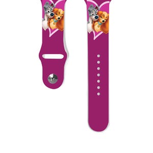 Cinturino Apple Watch Puppies 38 40 41 mm e 42 44 45 49 mm per tutte le serie, cinturino in silicone ispirato a Disney Lilli e il Vagabondo, k24