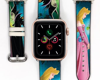 Princess Aurora Apple Watch Band, Disney Inspired Silicon Leather Strap,  kd-iga