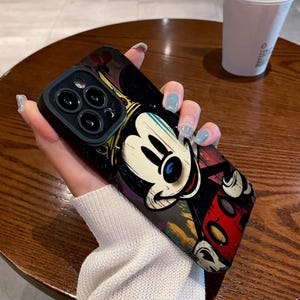 Custodia per iPhone con tema parco a tema, custodia nera per iPhone 16 Pro Max con Topolino Disney, custodia per iPhone 15+, custodia per iPhone 14, custodia per iPhone SE e altro, cfofh