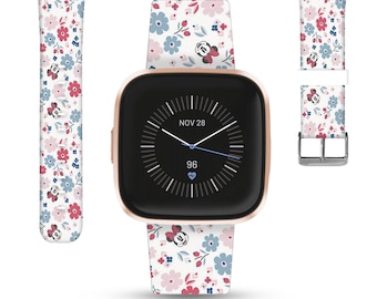 Theme Park Minnie Mouse Fitbit versa 2 3 4 / Sense 1 2 Band Disney inspired Silicone strap for Fitbit charge 3 4 5 6, Disney Vacation kd-hhi