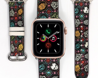 Disney Inspired Apple Watch Band, Faux Leather Mandala Style, All Series