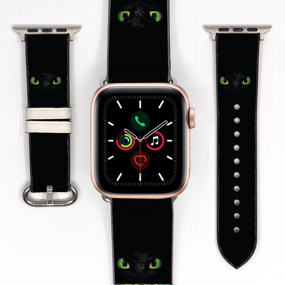 Black Dragon Toothless Apple Watch Band, Silicon Leather Strap for