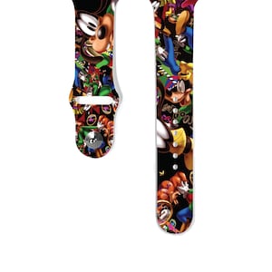 Apple Watch Band 38 40 41 mm and 42 44 45 49 mm for All Series, Silicone strap, cute cartoon dog character, apple watch strap k187