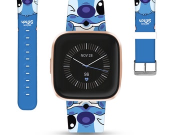 Blauwe Fitbit versa 2 3 4 Lite / sense 1 2-band op Disney Stitch geïnspireerde print, siliconen band voor Fitbit Charge 2 3 4 5 6, kd-obo