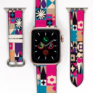 Apple Watch-armband för temapark: Färgglatt geometriskt "det är en liten värld"-design, kd-fof