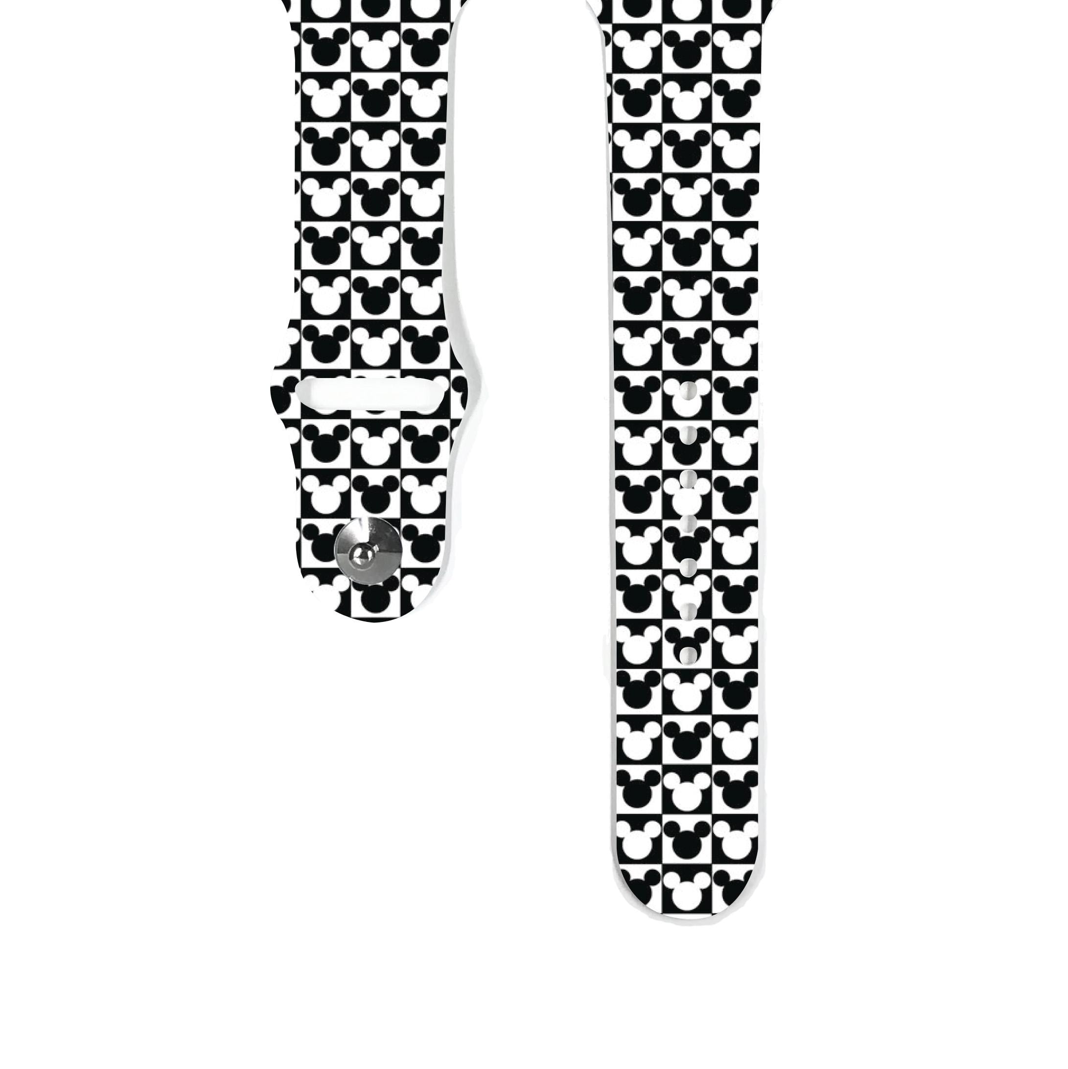 Disney Mickey Mouse Black and White Watch Band for Apple Watch 38/40mm Size NWT Theme Park Apple Watch Band 38 40 41 Mm and 42 44 45 49 Mm  main image 2
