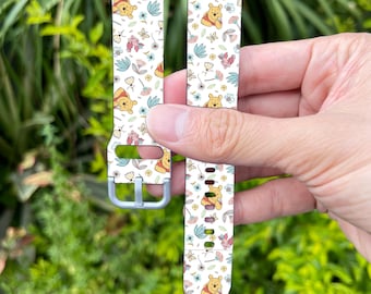 Winnie the pooh and friends Fitbit versa 2 3 4 / Sense 1 2 Band Disney inspired print, Silicon strap for Fitbit charge 2 3 4 5 6,  kd-hhd