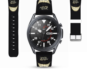 Cheshire Cat We're all mad here Galaxy Watch Band, Disney Inspired Print, Silicone Strap,  kd-eff