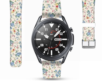 Winnie the Pooh Galaxy Watch Band, Floral Print, Silicon Strap, kd-doh
