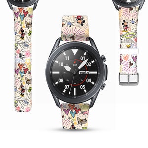 Theme Park Galaxy Watch 6 Classic Band Disney inspired print, PU leather strap for Samsung Galaxy Watch Active Disney Cruise Vacation kd-fbg