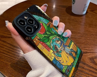 Beauty and the Beast Stained Glass iPhone Case for All Series - cafif