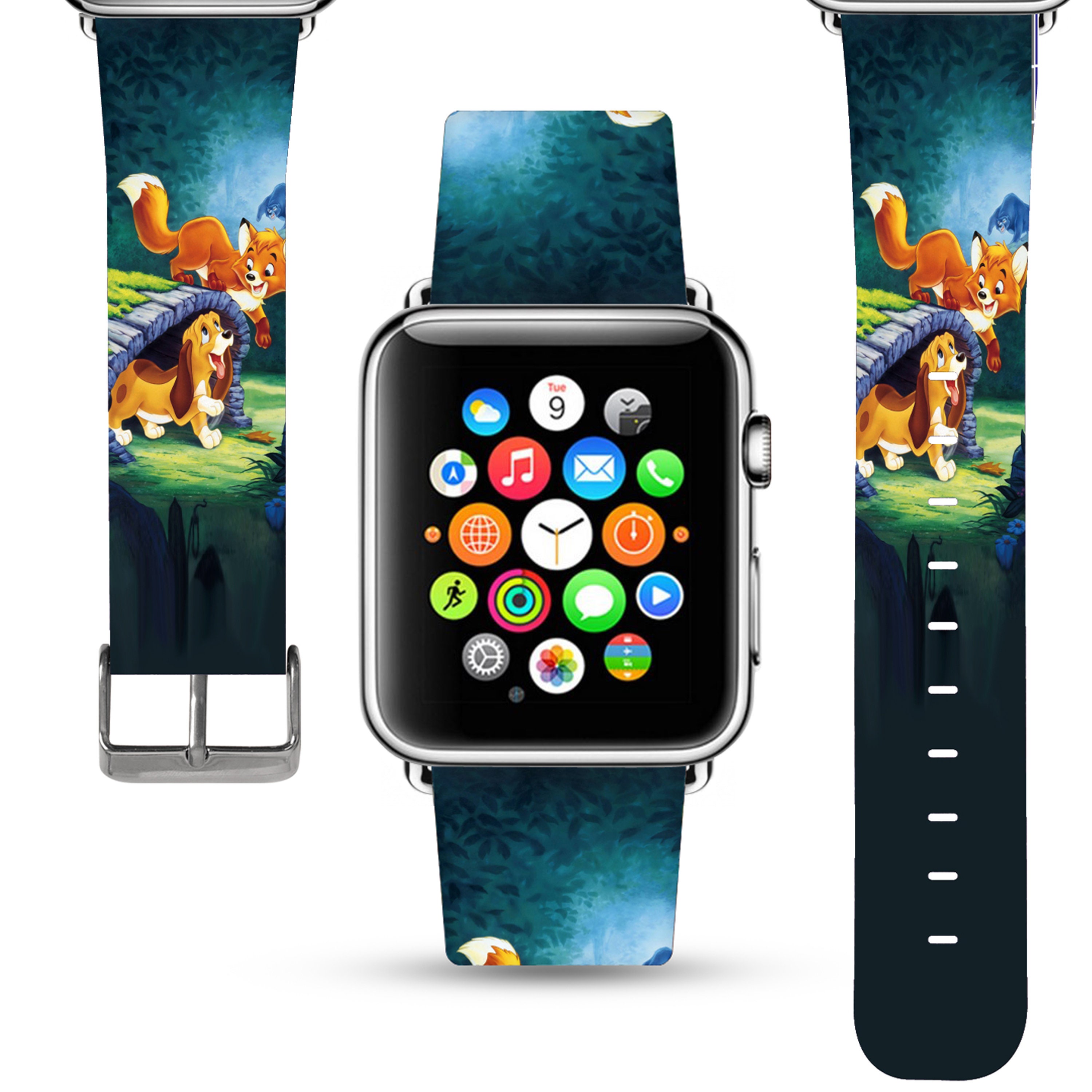 Apple Watch Band 38 40 41 Mm and 42 44 45 49 Mm for All Series, Disney  Inspired the Fox and the Hound PU Leather Watch Strap, Kd-aodo - Etsy