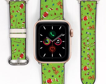 Apple Watch Band 38 40 41 mm and 42 44 45 49 mm, Christmas Max Grinch inspired silicon watch strap for Apple Watch all Series, green kd-aoog