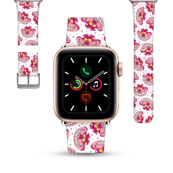 Apple Watch Band All 42 PU Alice Wonderland 41 White and Kd-fbh Etsy for 40 45 Strap Mm Leather 44 Cheshire Pink, 49 Mm 38 Series, - Denmark Cat in