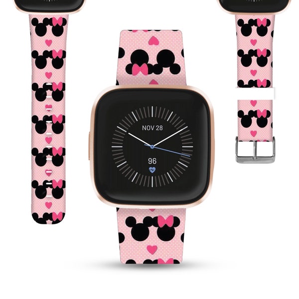 Theme Park Fitbit versa 2 3 4 Lite / sense 1 2 Band Disney inspired PU leather strap for Fitbit charge 3 4 5 Disney Cruise Vacation kd-och