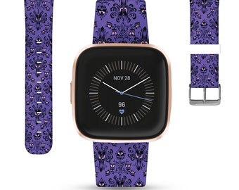 Theme Park Fitbit versa 2 3 4 Lite / sense 1 2 Band Disney haunted mansion damask inspired Silicone strap for Fitbit charge 3 4 5 6 kd-efh