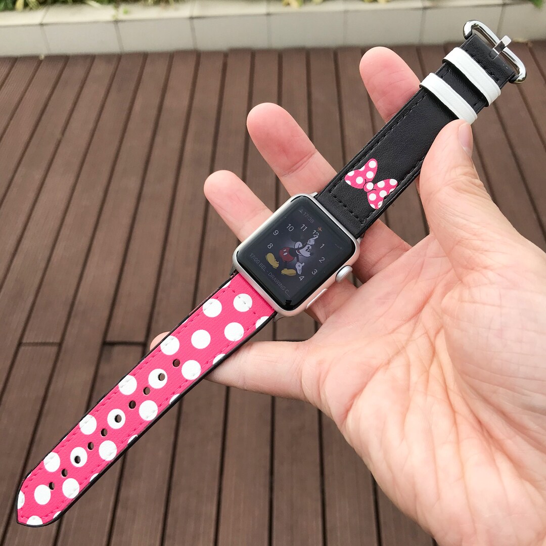 Pink Polka Dot Minnie Mouse Inspired Apple Watch Band 38 40
