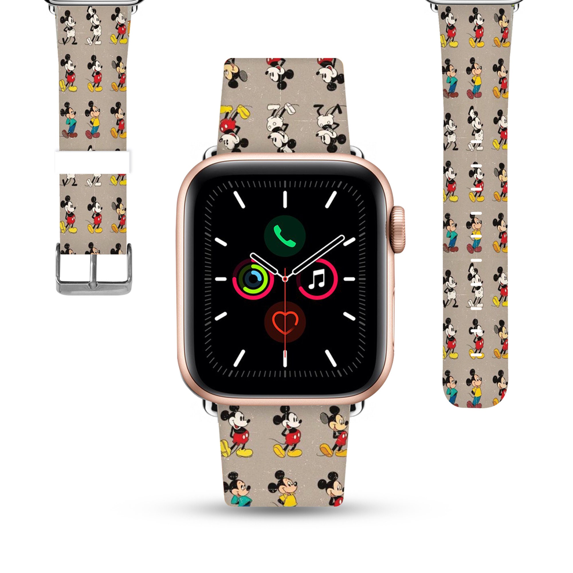 Buy Apple Watch - 42 Online Band Mm Vintage Women 41 38 Leather Etsy Mouse PU All Kd-fhd for 40 45 Band Strap in Apple India Black 49 Mm Watch 44 Red and Series