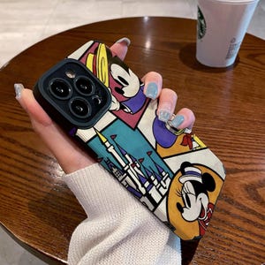 Custodia per iPhone con tema parco a tema, custodia per iPhone 16 Pro Max Disney Mickey Mouse Friends, custodia per iPhone 15+, custodia per iPhone 14, custodia per iPhone e altro, cddff